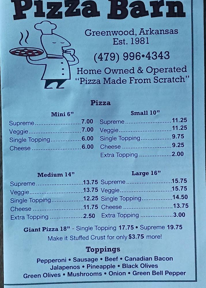 Pizza Barn Menu image 1